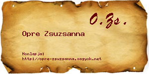 Opre Zsuzsanna névjegykártya